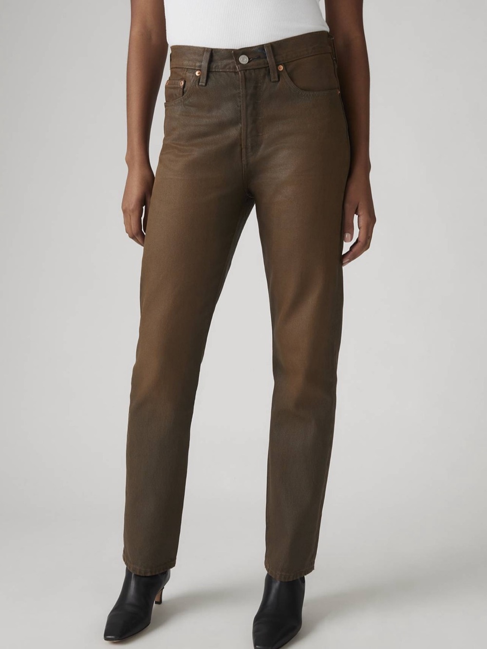 Levi's 501 90’s brown coated jeans